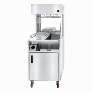 Commercial Stainless Steel Chip Scuttle Fries Station with Warmer Storage Cabinet