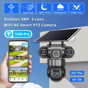 Triple Lens Wireless Solar Security Camera