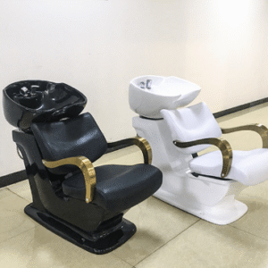 Modern Gold Salon Chair Black Beauty Furniture Hair Washing Shampoo