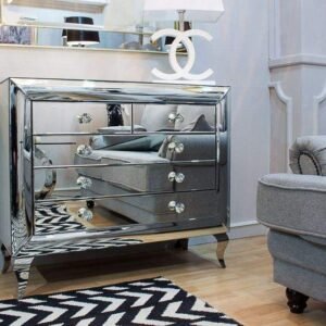 Luxury Glass Living Home Hotel Cabinet Room Furniture Full Mirrored