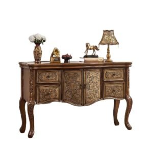 Classic Wood Living Cabinet Table Console Antique Room Drawer