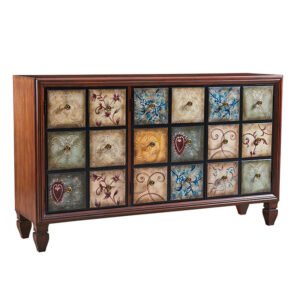 Vintage Cabinet Painted Drawer Furniture Retro Antique Rustic Wooden Chest